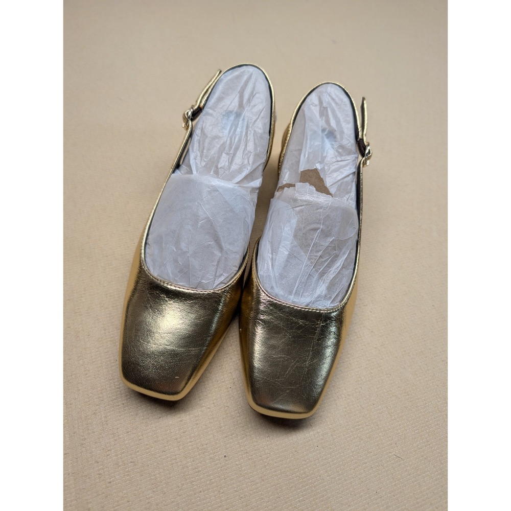 Naturalizer Women's Shoes Size 8 Jayla Dark Gold Slingback Pumps Block Heel 2 In